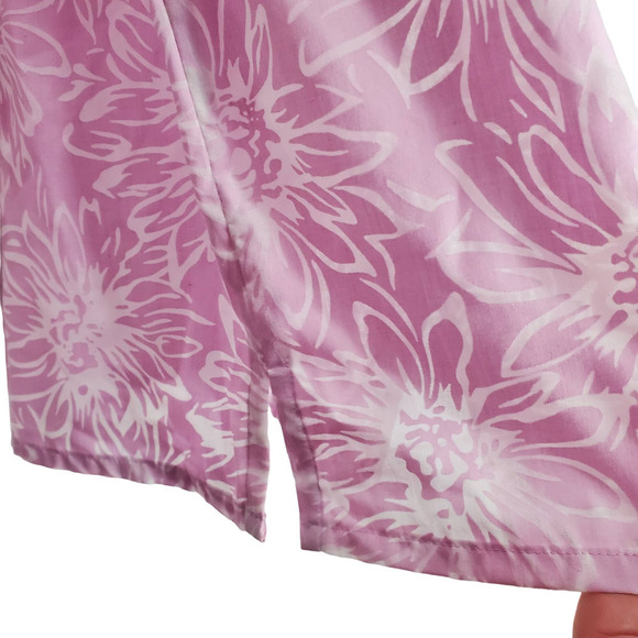 Vintage Blouse Womens Size 12 Floral Pink Button Up Sheer 3/4 Sleeve Casual - Picture 5 of 11